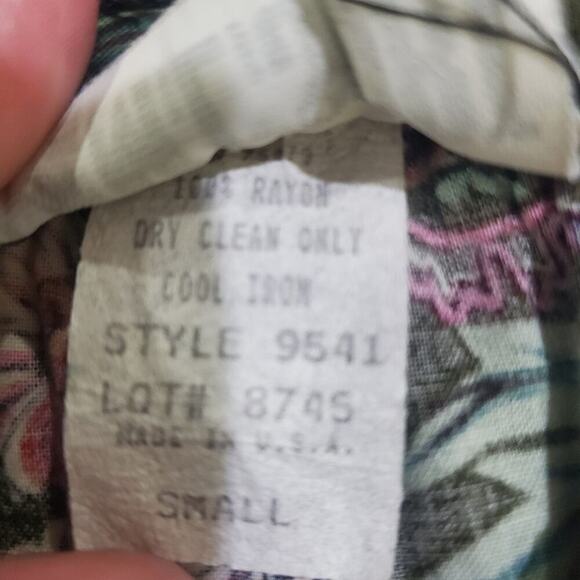 Vintage ML Sport Skirt Womens Size Small 80s Green Pink Floral Maxi Cottage boho - Picture 8 of 8